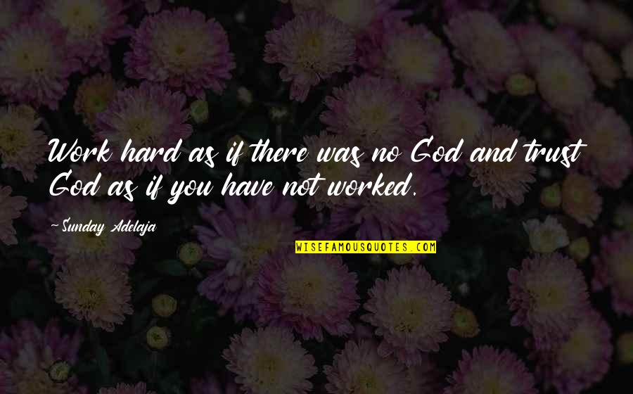You Worked Hard Quotes By Sunday Adelaja: Work hard as if there was no God