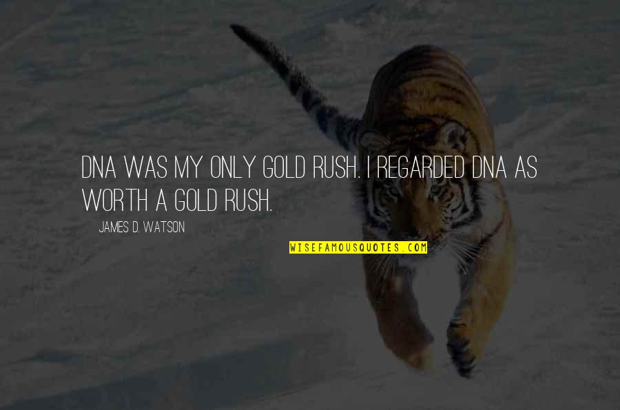 You Worth More Than Gold Quotes By James D. Watson: DNA was my only gold rush. I regarded