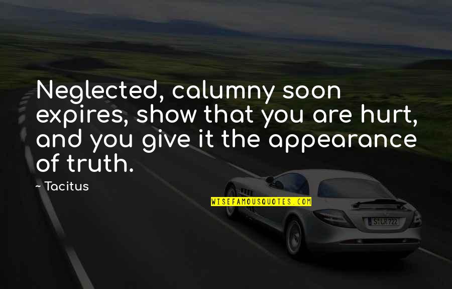 You58 Quotes By Tacitus: Neglected, calumny soon expires, show that you are