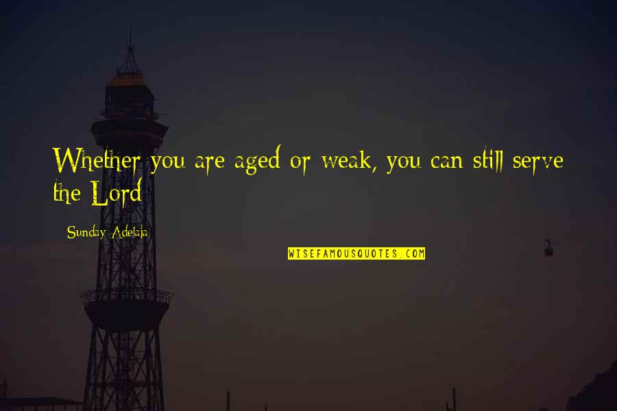 Youarewhatyousee Quotes By Sunday Adelaja: Whether you are aged or weak, you can Youarewhatyousee Quotes By Sunday Adelaja: Whether you are aged or weak, you can