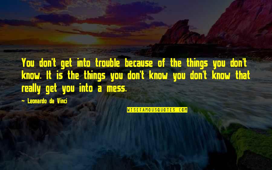 Youichi Ui Quotes By Leonardo Da Vinci: You don't get into trouble because of the