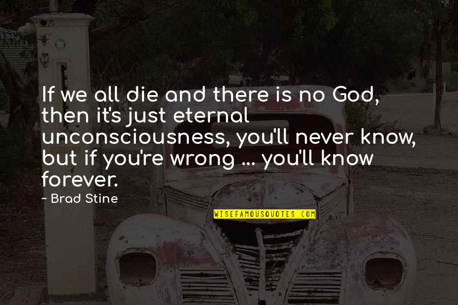 You'll Just Know Quotes By Brad Stine: If we all die and there is no You'll Just Know Quotes By Brad Stine: If we all die and there is no
