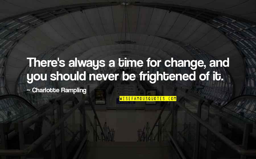 You'll Never Change Quotes By Charlotte Rampling: There's always a time for change, and you You'll Never Change Quotes By Charlotte Rampling: There's always a time for change, and you
