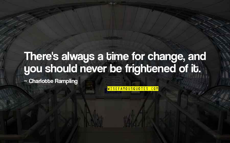 You'll Never Change Quotes By Charlotte Rampling: There's always a time for change, and you