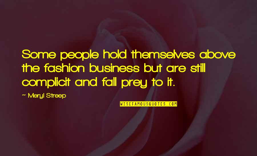 Youll Never Have To Work A Day In Your Life Quote Quotes By Meryl Streep: Some people hold themselves above the fashion business