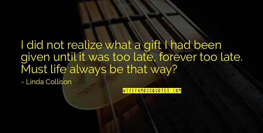 You'll Realize What You Had Quotes By Linda Collison: I did not realize what a gift I