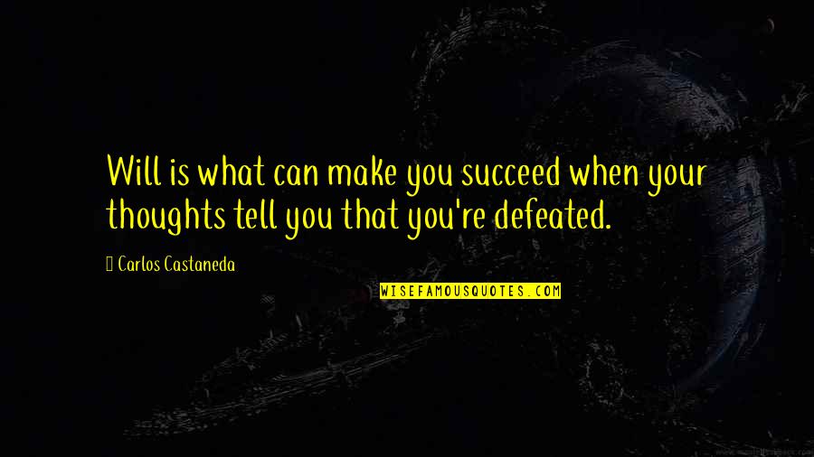 You'll Succeed Quotes By Carlos Castaneda: Will is what can make you succeed when