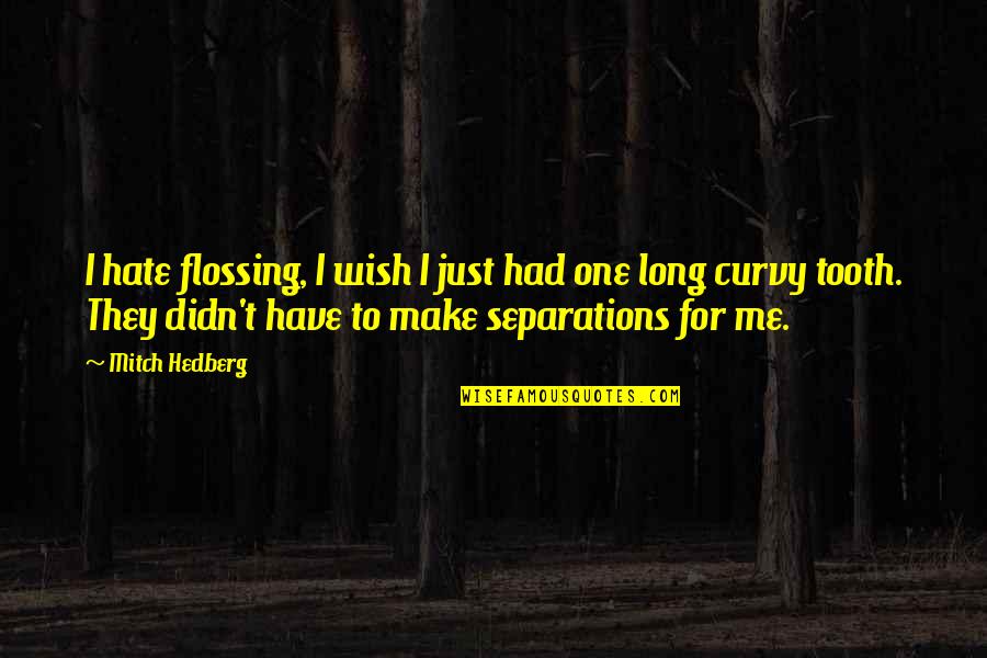 You'll Wish You Had Me Quotes By Mitch Hedberg: I hate flossing, I wish I just had