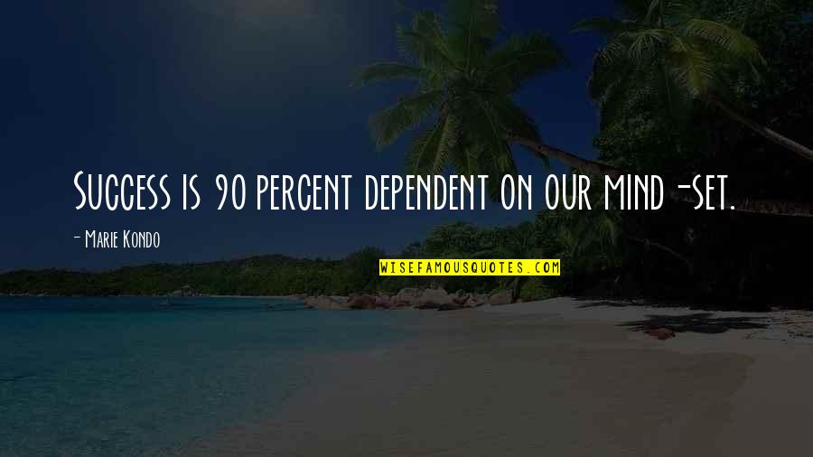Youness Amrani Quotes By Marie Kondo: Success is 90 percent dependent on our mind-set.