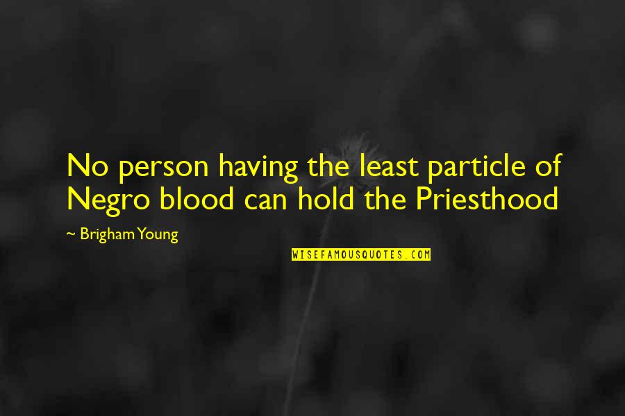 Young Blood Quotes By Brigham Young: No person having the least particle of Negro
