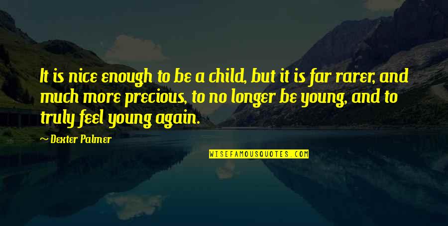 Young Enough To Quotes By Dexter Palmer: It is nice enough to be a child,