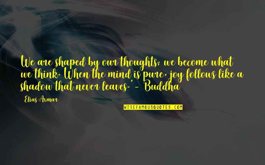 Young Grasshopper Karate Kid Quote Quotes By Elias Axmar: We are shaped by our thoughts; we become Young Grasshopper Karate Kid Quote Quotes By Elias Axmar: We are shaped by our thoughts; we become