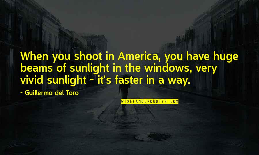 Young Leaders Quotes By Guillermo Del Toro: When you shoot in America, you have huge