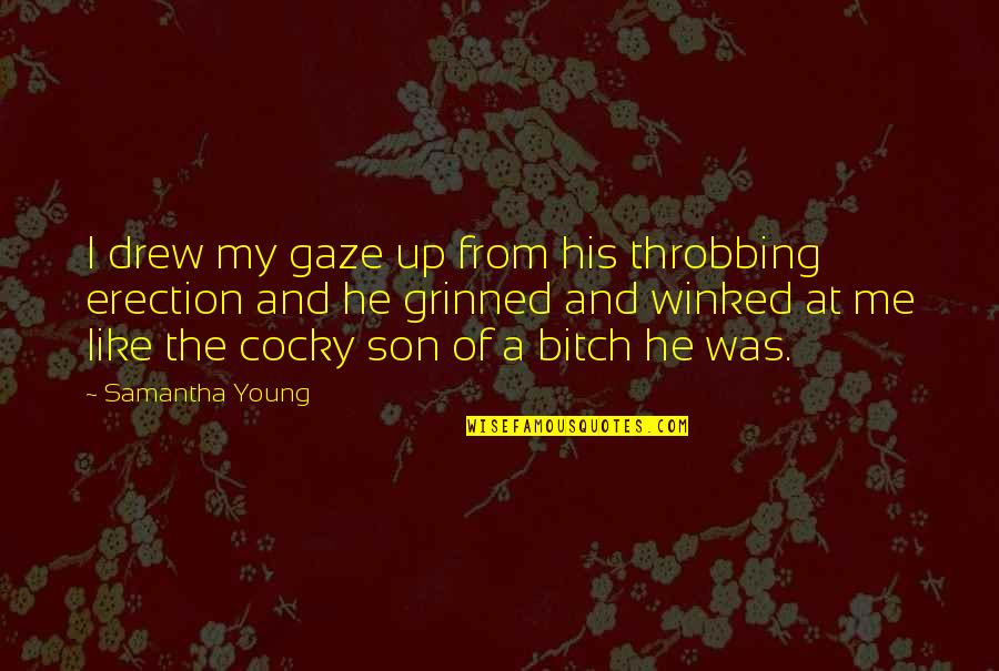 Young Son Quotes By Samantha Young: I drew my gaze up from his throbbing
