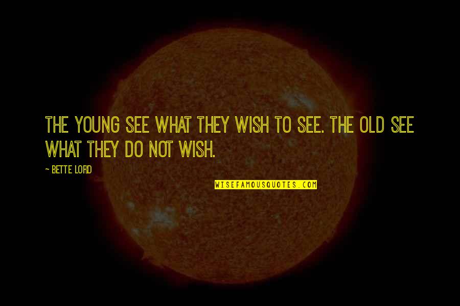 Young To Old Quotes By Bette Lord: The young see what they wish to see.