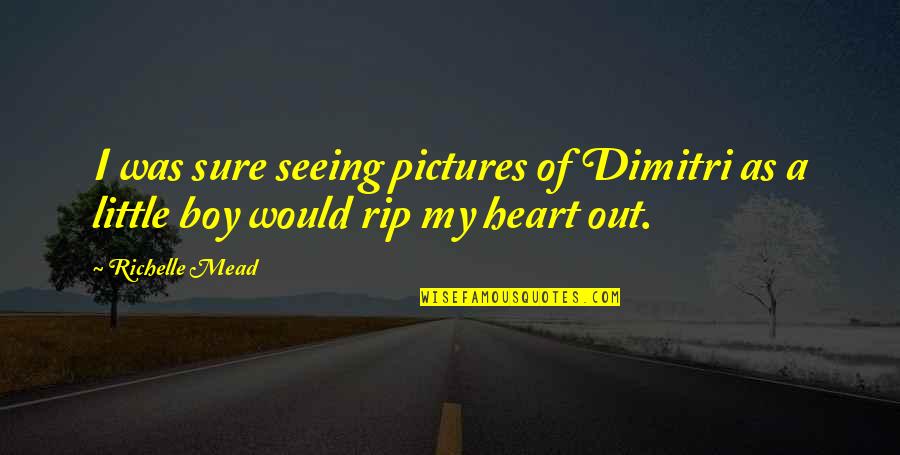 Younge Quotes By Richelle Mead: I was sure seeing pictures of Dimitri as
