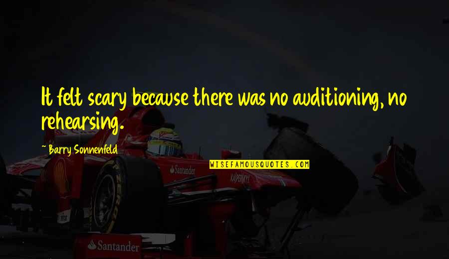 Youngest Siblings Quotes By Barry Sonnenfeld: It felt scary because there was no auditioning, Youngest Siblings Quotes By Barry Sonnenfeld: It felt scary because there was no auditioning,
