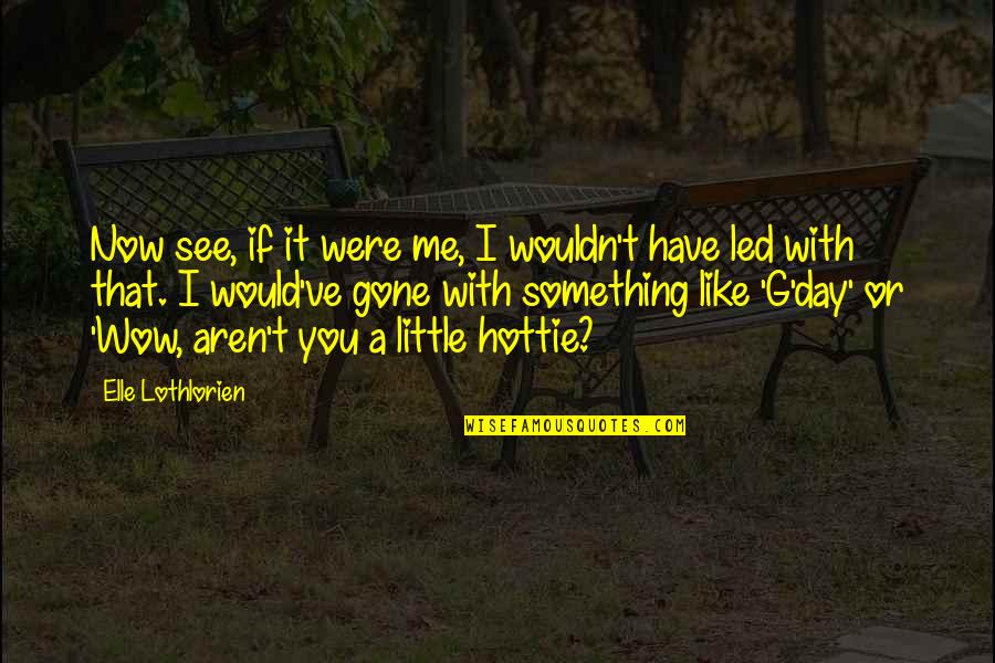 Your A Hottie Quotes By Elle Lothlorien: Now see, if it were me, I wouldn't