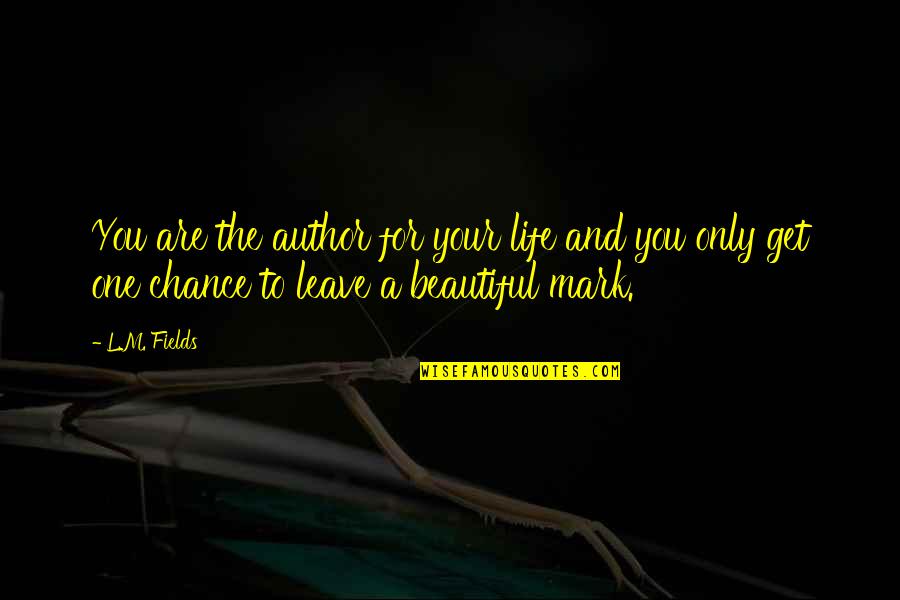 Your Are Beautiful Quotes By L.M. Fields: You are the author for your life and