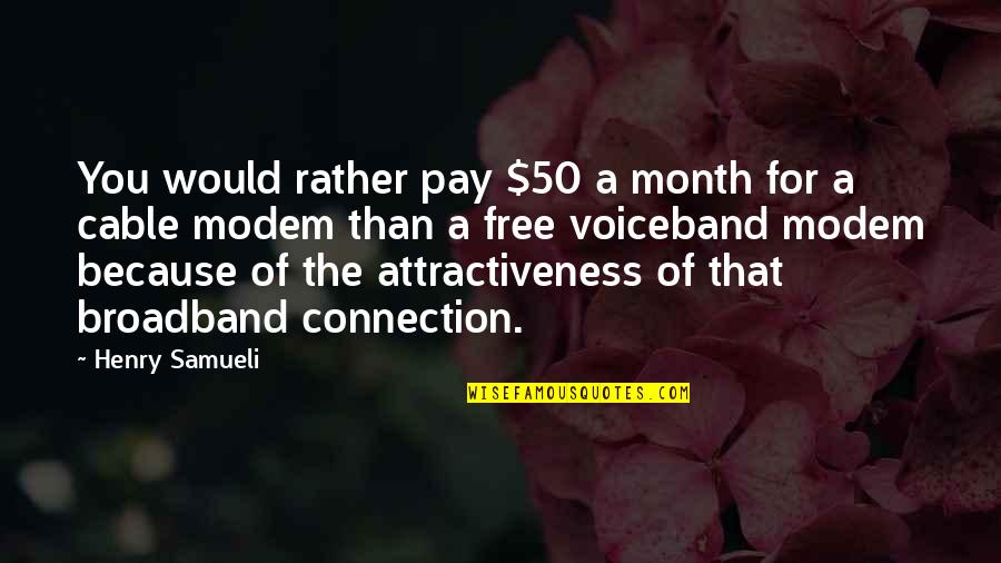 Your Attractiveness Quotes By Henry Samueli: You would rather pay $50 a month for