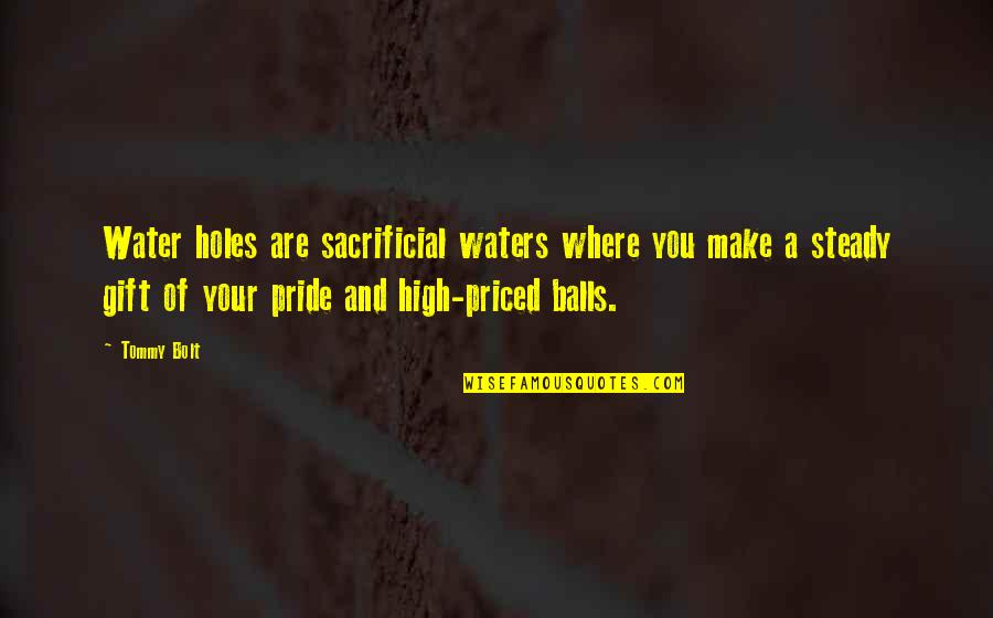 Your Balls Quotes By Tommy Bolt: Water holes are sacrificial waters where you make Your Balls Quotes By Tommy Bolt: Water holes are sacrificial waters where you make
