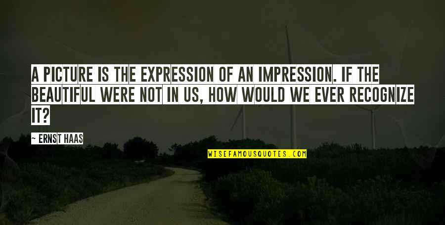 Your Beautiful Picture Quotes By Ernst Haas: A picture is the expression of an impression.