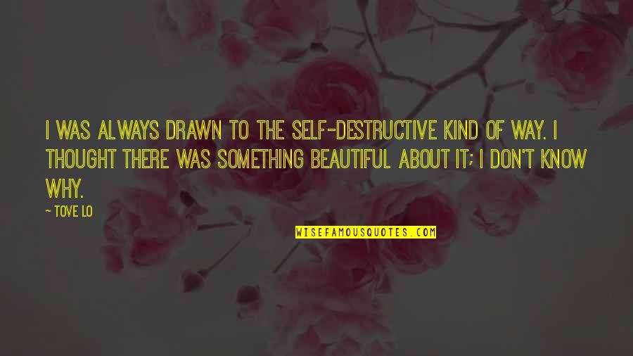 Your Beautiful Self Quotes By Tove Lo: I was always drawn to the self-destructive kind Your Beautiful Self Quotes By Tove Lo: I was always drawn to the self-destructive kind