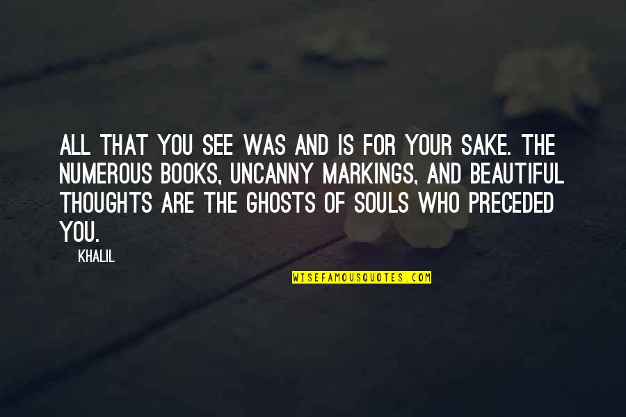 Your Beautiful Soul Quotes By Khalil: All that you see was and is for