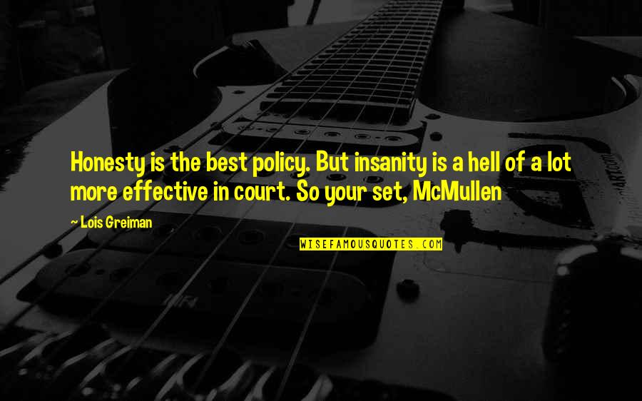 Your Best Quotes By Lois Greiman: Honesty is the best policy. But insanity is