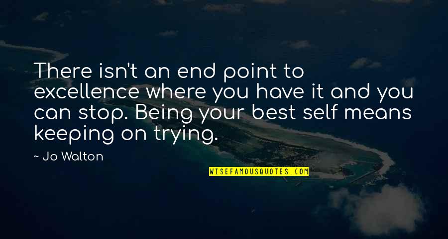 Your Best Self Quotes By Jo Walton: There isn't an end point to excellence where