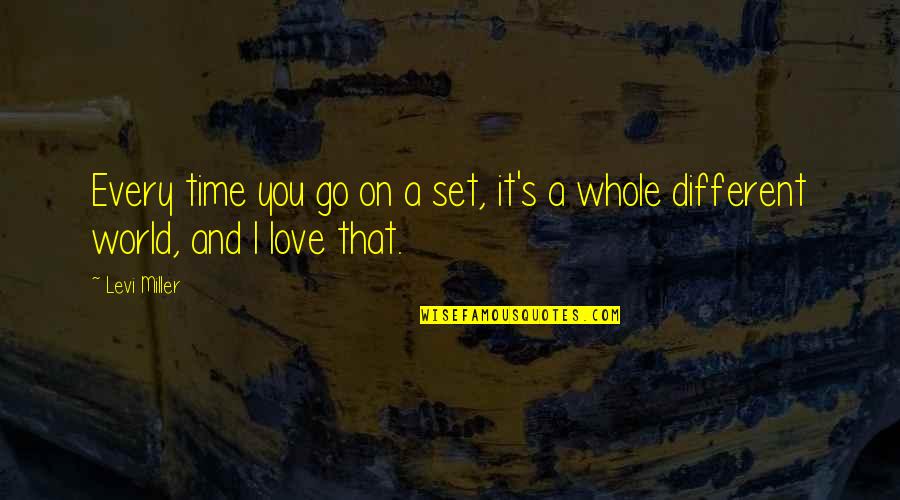 Your Boyfriend In Prison Quotes By Levi Miller: Every time you go on a set, it's