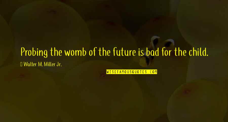 Your Child's Future Quotes By Walter M. Miller Jr.: Probing the womb of the future is bad Your Child's Future Quotes By Walter M. Miller Jr.: Probing the womb of the future is bad