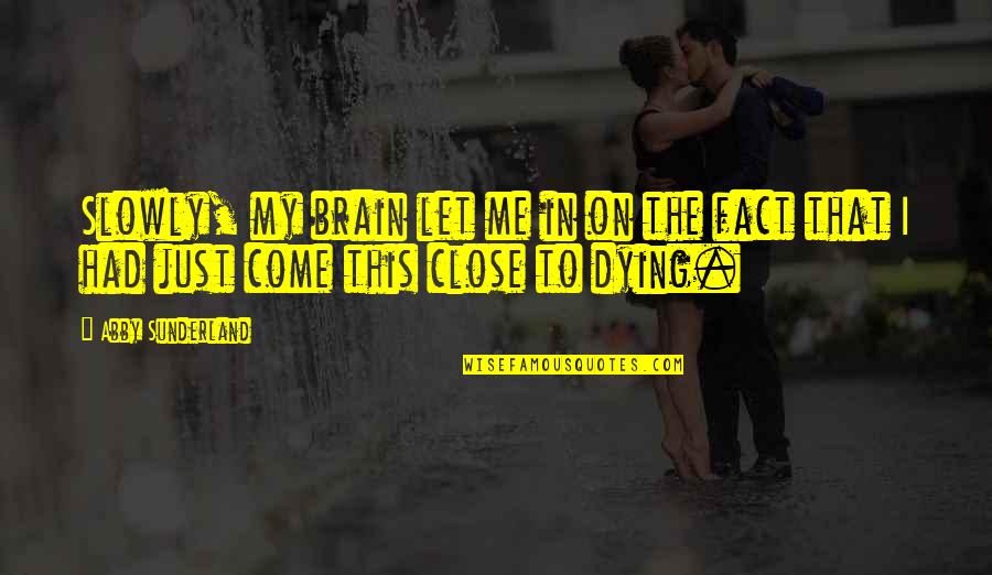 Your Close To Me Quotes By Abby Sunderland: Slowly, my brain let me in on the