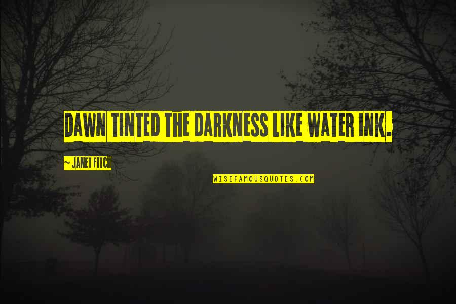 Your Crush Being Taken Quotes By Janet Fitch: Dawn tinted the darkness like water ink.