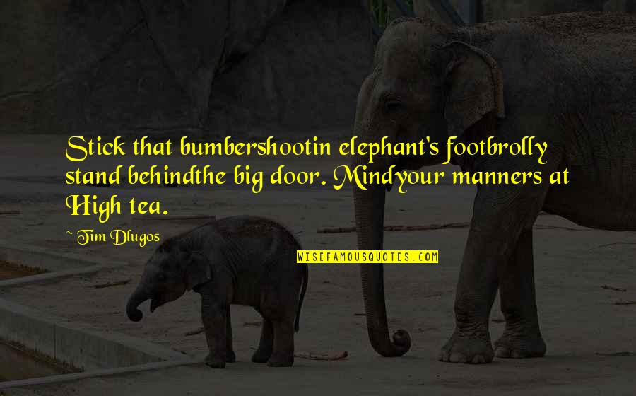 Your Door Quotes By Tim Dlugos: Stick that bumbershootin elephant's footbrolly stand behindthe big