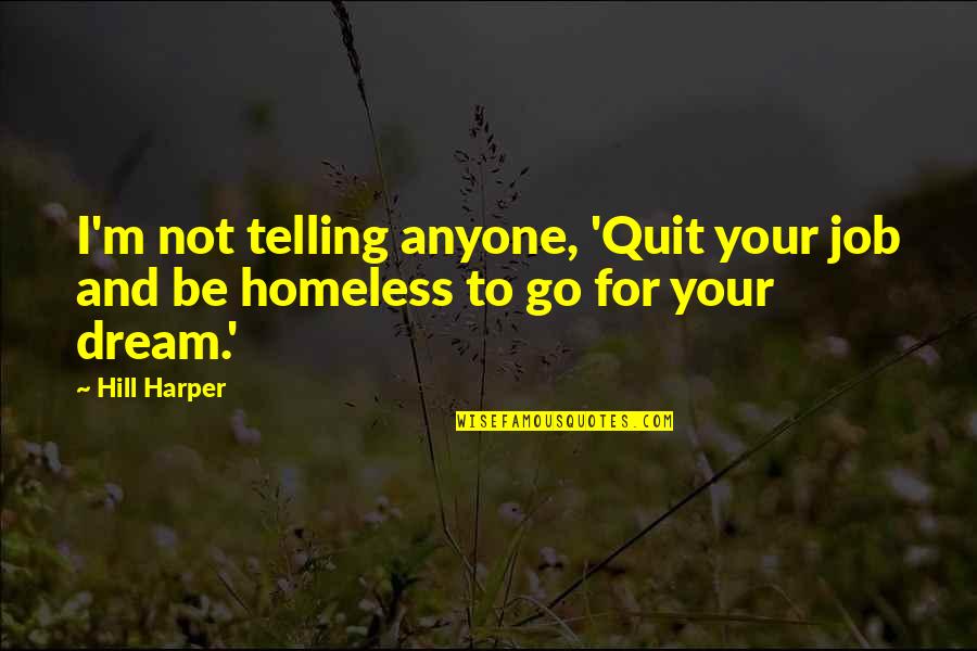 Your Dream Job Quotes By Hill Harper: I'm not telling anyone, 'Quit your job and