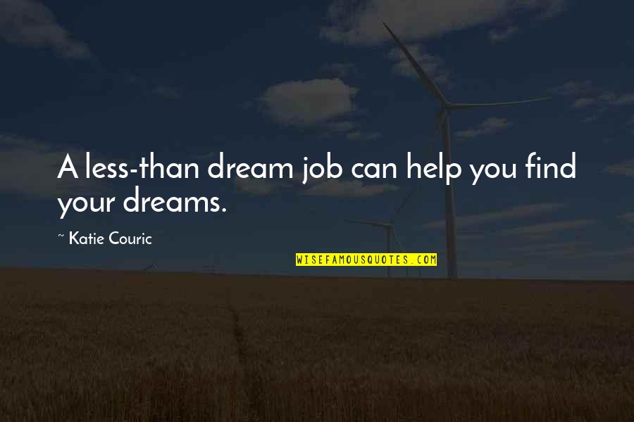 Your Dream Job Quotes By Katie Couric: A less-than dream job can help you find