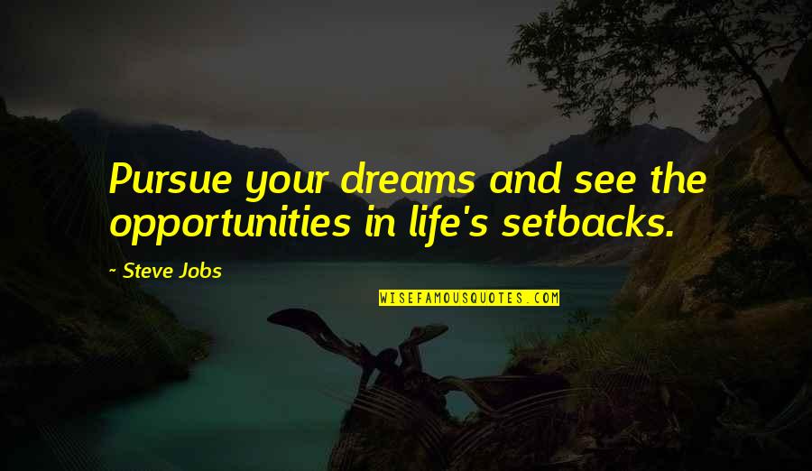 Your Dreams In Life Quotes By Steve Jobs: Pursue your dreams and see the opportunities in