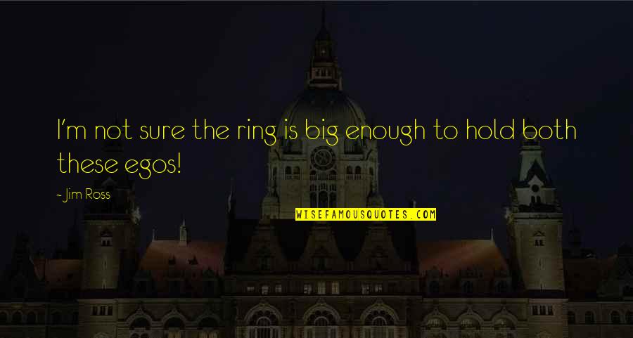Your Ego Is So Big Quotes By Jim Ross: I'm not sure the ring is big enough