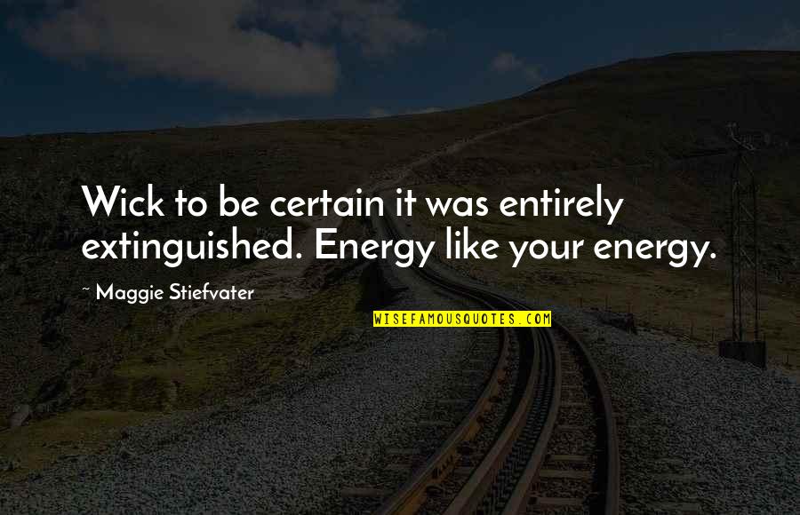 Your Energy Quotes By Maggie Stiefvater: Wick to be certain it was entirely extinguished.
