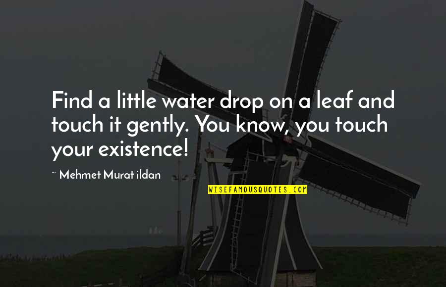 Your Existence Quotes By Mehmet Murat Ildan: Find a little water drop on a leaf Your Existence Quotes By Mehmet Murat Ildan: Find a little water drop on a leaf