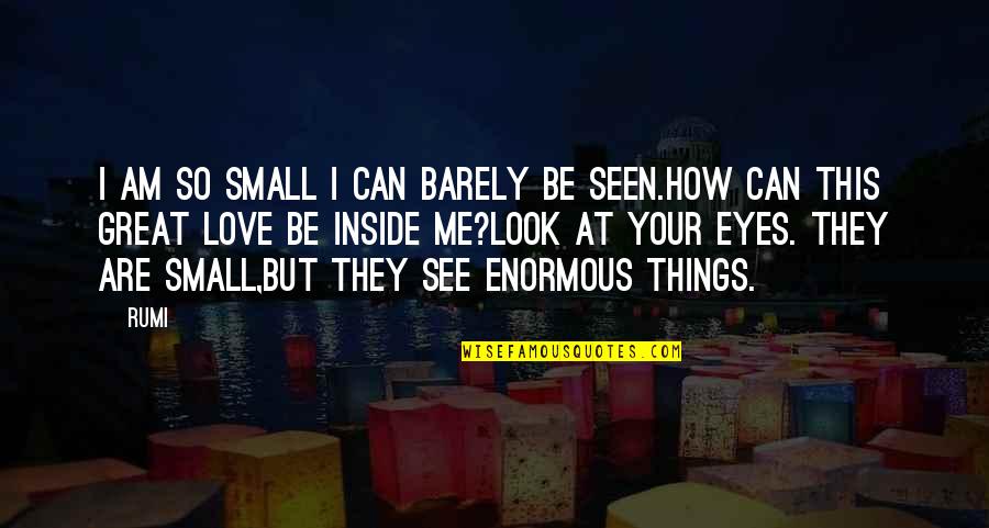 Your Eyes Are Quotes By Rumi: I am so small I can barely be Your Eyes Are Quotes By Rumi: I am so small I can barely be
