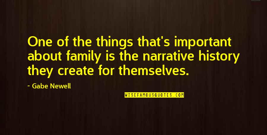 Your Family History Quotes By Gabe Newell: One of the things that's important about family