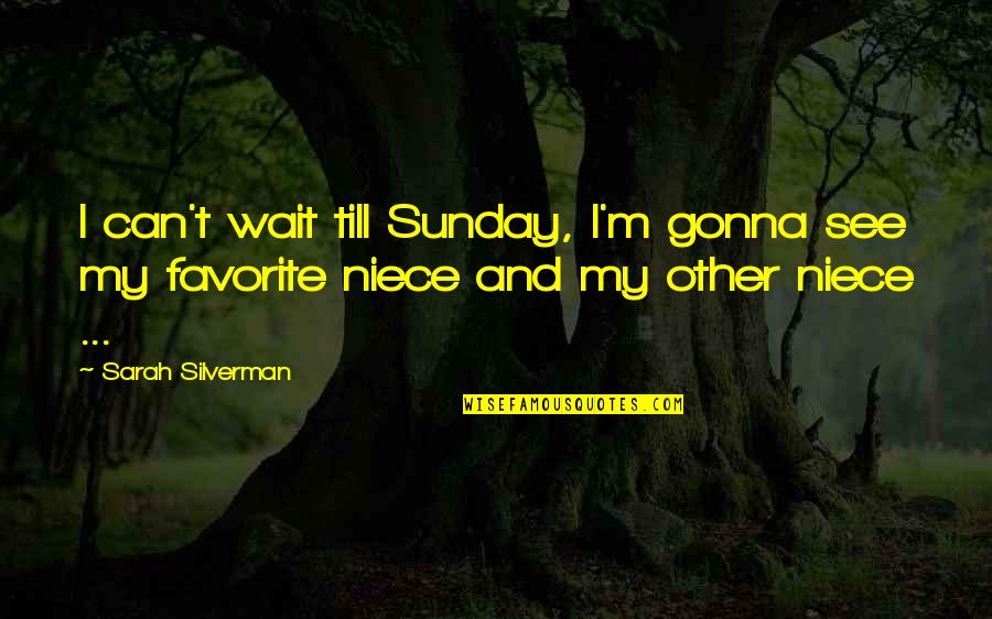 Your Favorite Niece Quotes By Sarah Silverman: I can't wait till Sunday, I'm gonna see