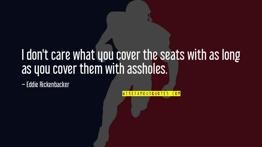 Your Friend Betrays You Quotes By Eddie Rickenbacker: I don't care what you cover the seats