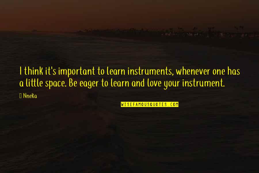 Your Future Being Bright Quotes By Nneka: I think it's important to learn instruments, whenever