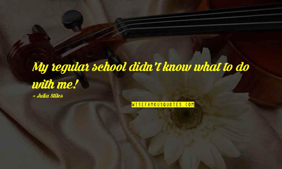 Your Future Husband Quotes By Julia Stiles: My regular school didn't know what to do Your Future Husband Quotes By Julia Stiles: My regular school didn't know what to do