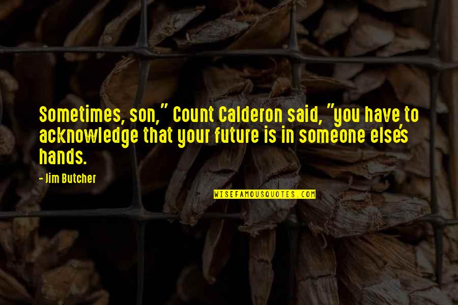 Your Future With Someone Quotes By Jim Butcher: Sometimes, son," Count Calderon said, "you have to