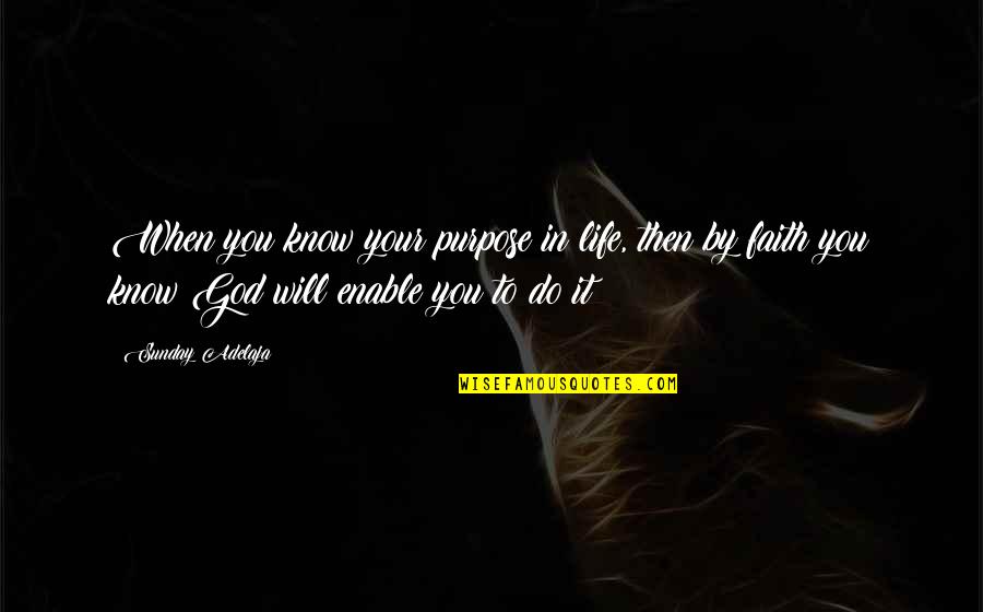 Your Goals In Life Quotes By Sunday Adelaja: When you know your purpose in life, then