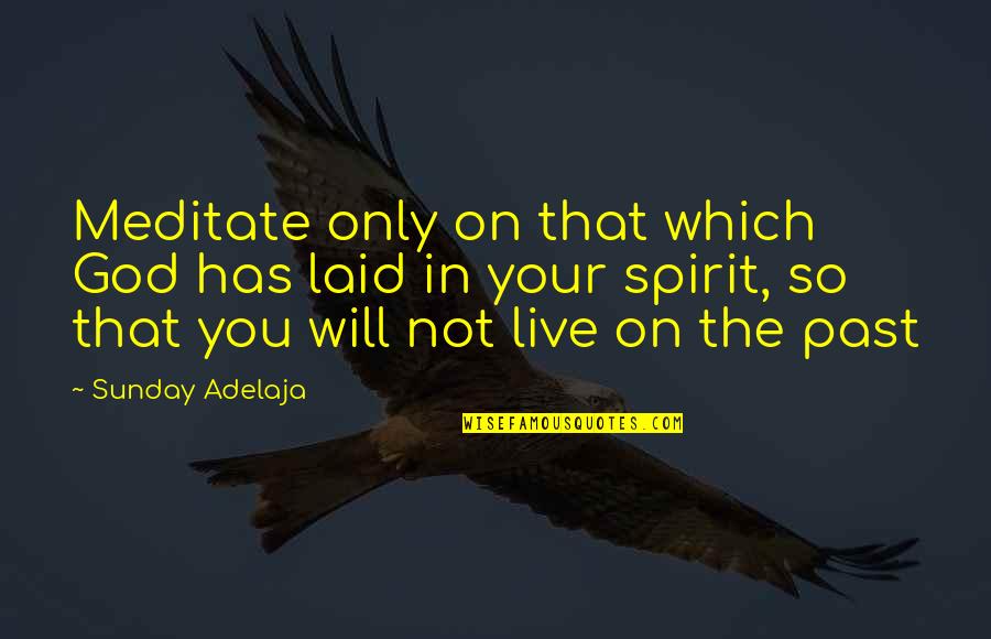 Your Goals In Life Quotes By Sunday Adelaja: Meditate only on that which God has laid Your Goals In Life Quotes By Sunday Adelaja: Meditate only on that which God has laid